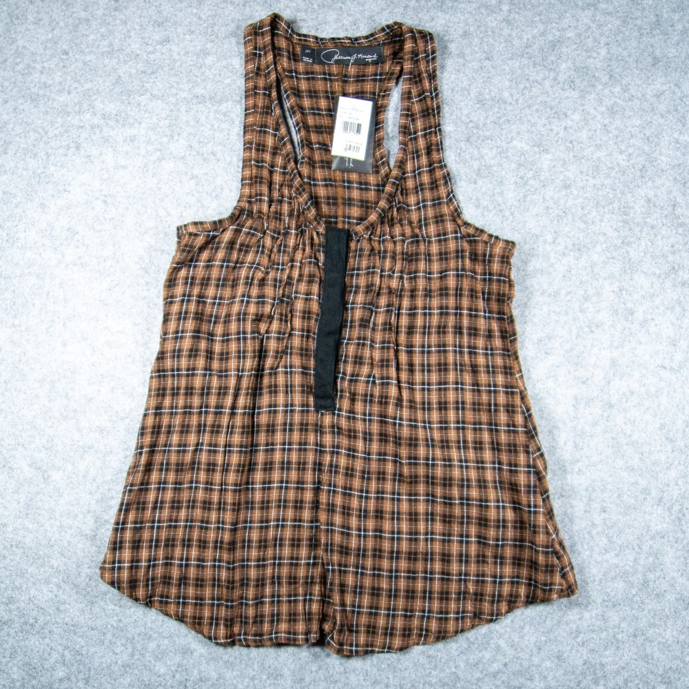 NWT Patterson J Kincaid Plaid Racerback Tank Top Medium Nordstrom Boho